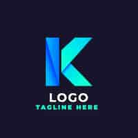 Gratis vector gradient k logo sjabloon