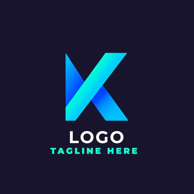 Gratis vector gradient k logo sjabloon