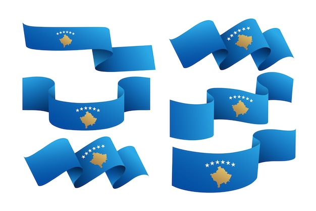 Gradiënt kosovo vlaggen set