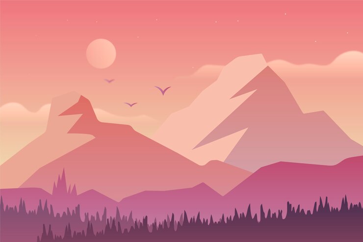 Gratis Vector gradiënt landschapsontwerp achtergrond