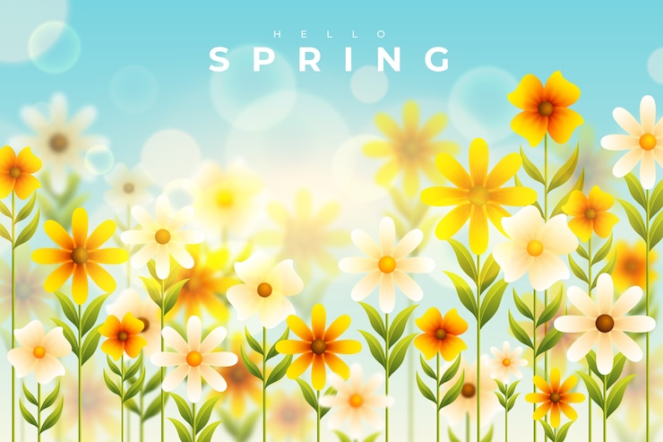 Gratis Vector gradiënt lente bloemen achtergrond