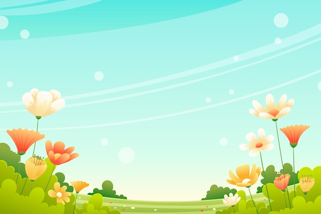 Gratis vector gradiënt lente bloemen achtergrond