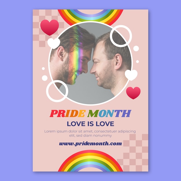 Gratis vector gradiënt lgbt pride day lgbt-poster of flyer