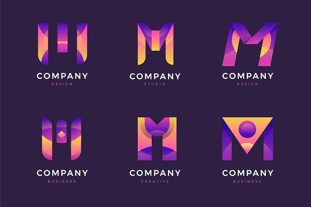 Gratis vector gradient m logo collectie