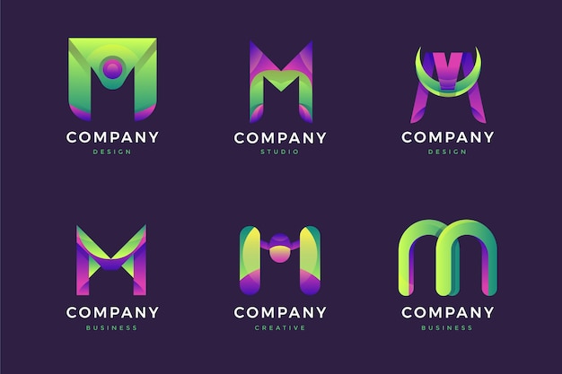 Gratis vector gradient m logo collectie