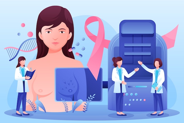 Gratis vector gradiënt mammografie illustratie