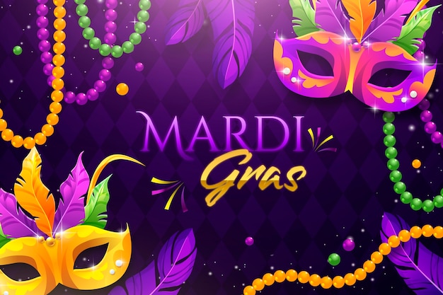 Gradiënt mardi gras achtergrond