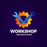 Gratis vector gradiënt mechanisch reparatielogo