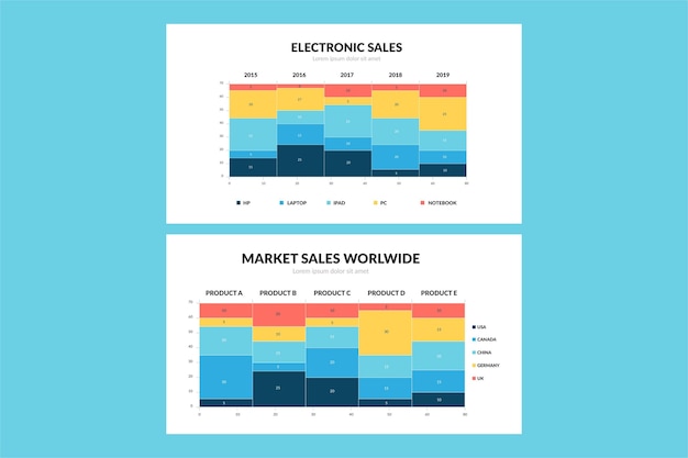 Gratis vector gradient mekko chart inforgaphic