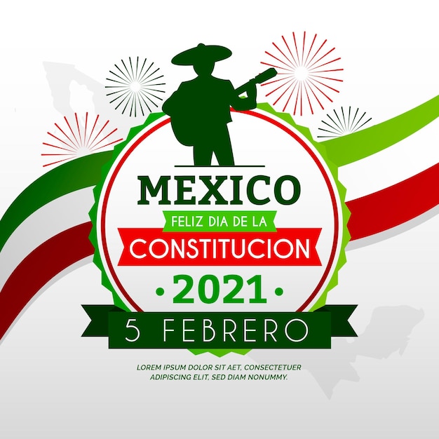 Gratis vector gradient mexico grondwet dag