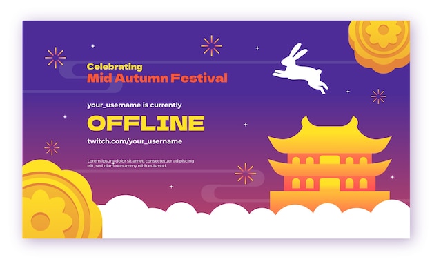 Gradiënt mid-herfst festival twitch achtergrond