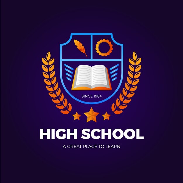 Gradiënt middelbare school logo-ontwerp