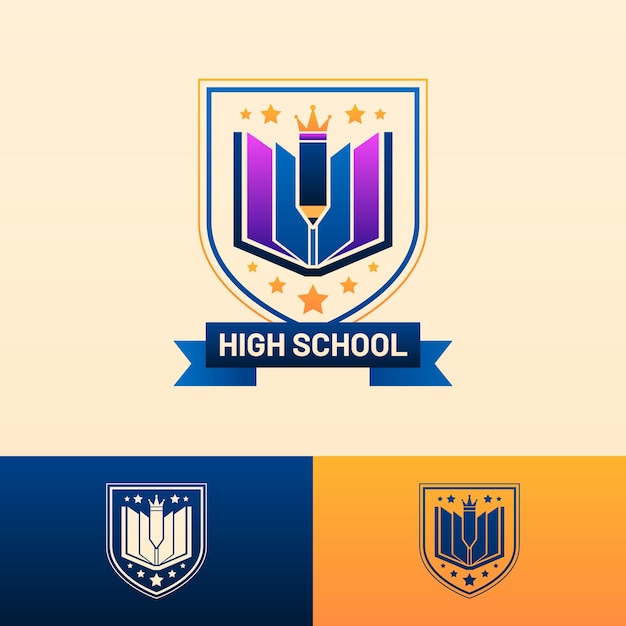 Gradiënt middelbare school logo-ontwerp