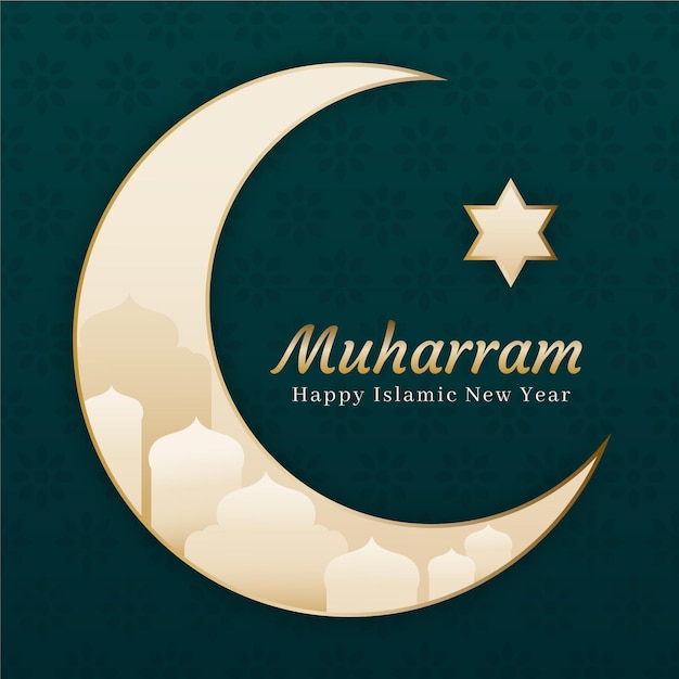 Gratis vector gradiënt muharram illustratie