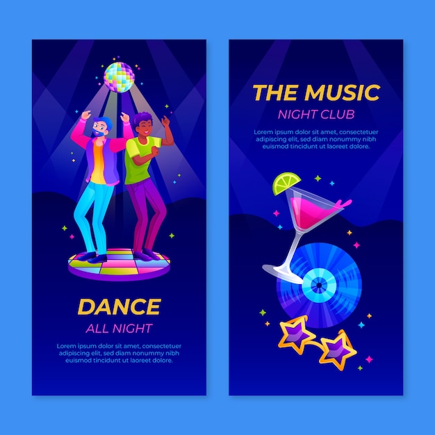 Gratis vector gradiënt nachtclub verticale banner