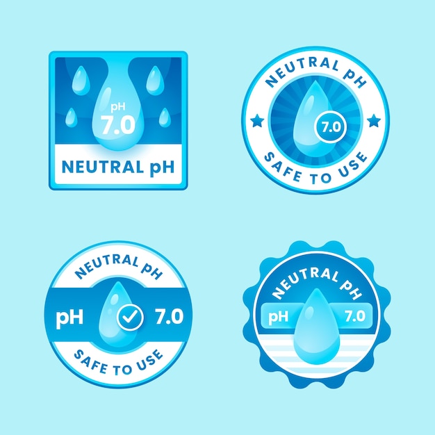 Gratis vector gradiënt neutrale ph-labels sjabloon