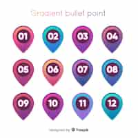 Gratis vector gradient opsommingsteken verzameling