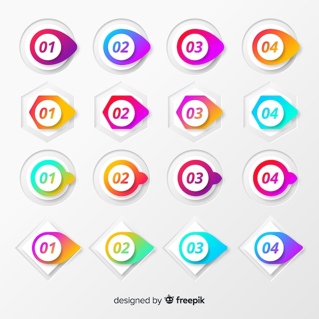 Gradient opsommingsteken verzameling