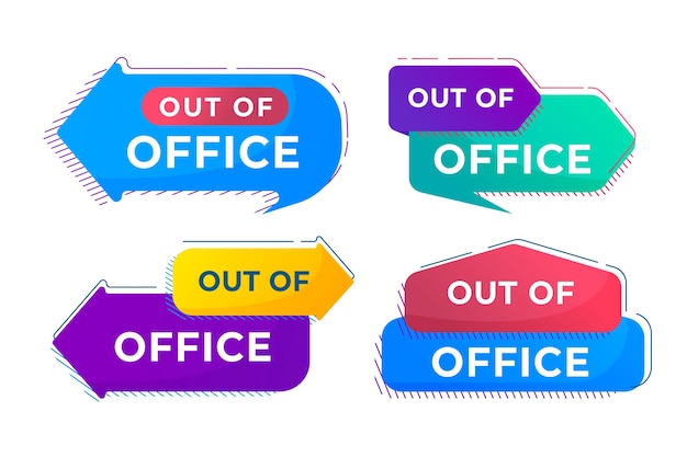 Gratis vector gradient out-of-office labelcollectie