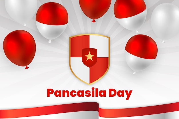 Gradiënt pancasila dag achtergrond