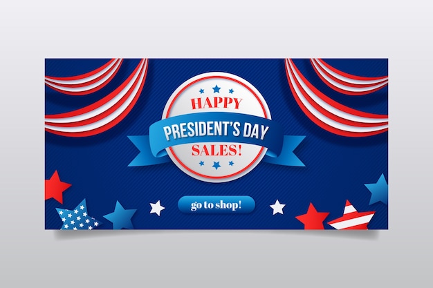 Gratis vector gradiënt presidenten dag verkoop horizontale banner