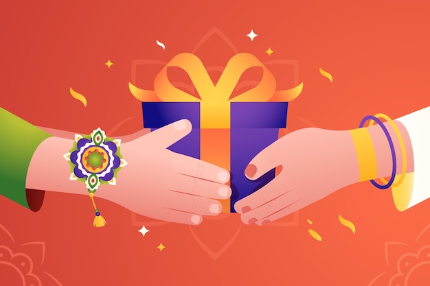 Gratis vector gradiënt raksha bandhan achtergrond