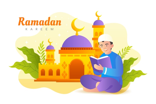 Gradiënt ramadan kareem achtergrond