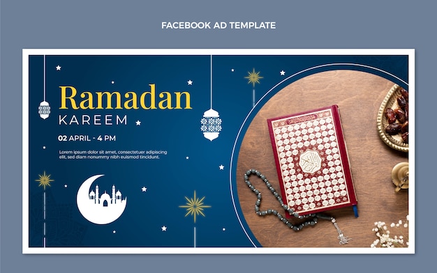 Gratis vector gradiënt ramadan promosjabloon voor sociale media