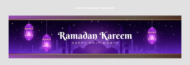 Gratis vector gradiënt ramadan twitch banner