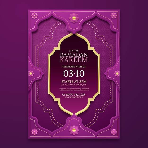 Gratis vector gradiënt ramadan verticale poster sjabloon