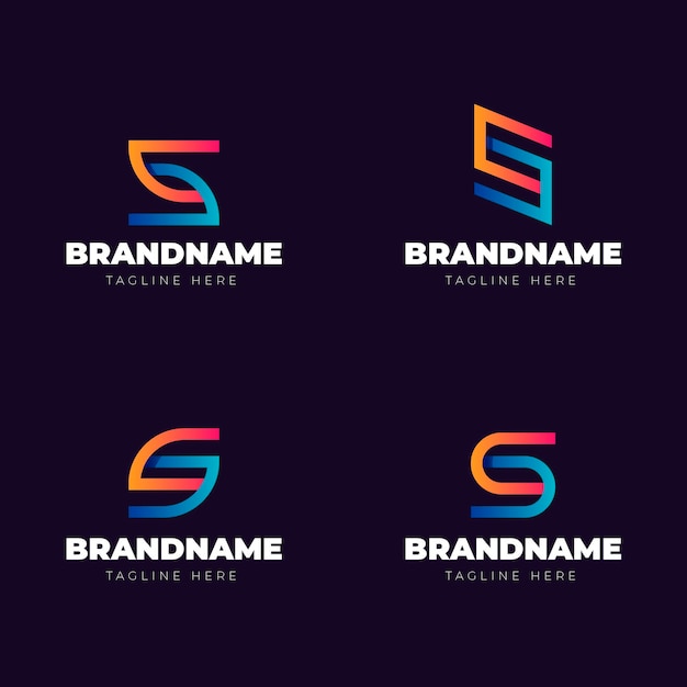 Gradient s logo sjabloonverzameling