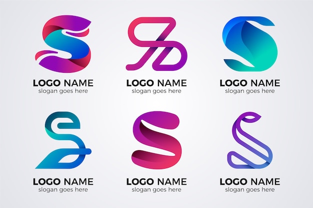 Gratis vector gradient s logo sjabloonverzameling