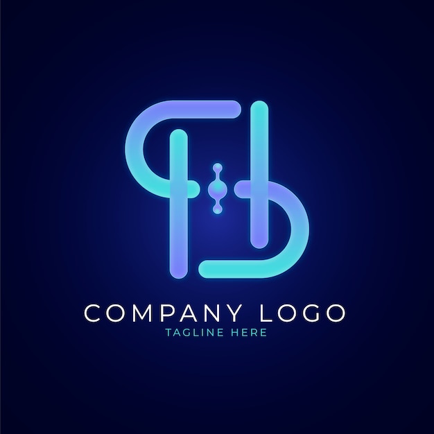 Gradiënt sh logo-ontwerp