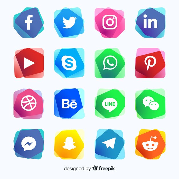 Gradient social media logo collectio