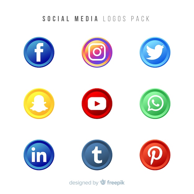 Gratis vector gradient social media logo collectio