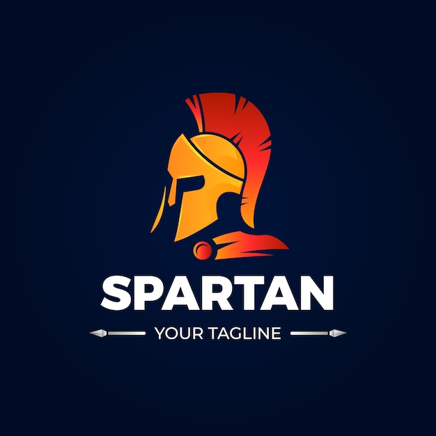 Gradiënt Spartaanse helm logo sjabloon