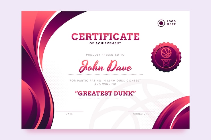 Gratis Vector gradient sportcertificaat