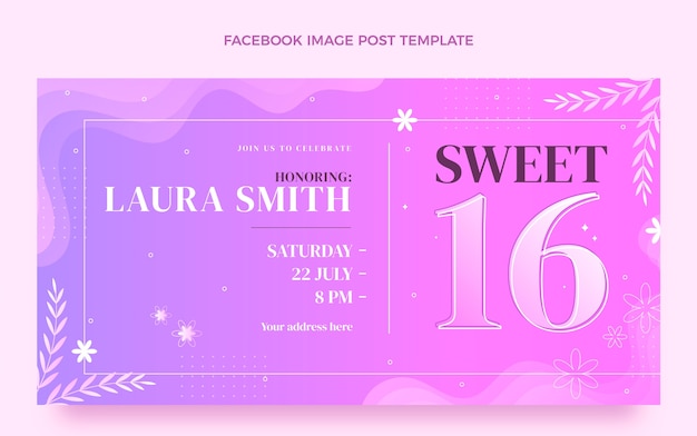 Gradient sweet 16 facebookpost