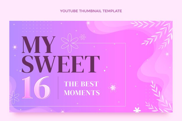 Gratis vector gradient sweet 16 youtube-thumbnail