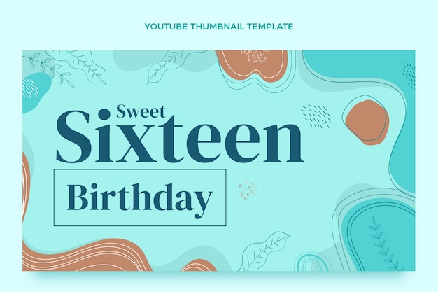 Gratis vector gradient sweet 16 youtube-thumbnail