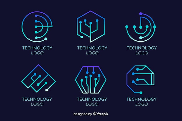 Gradient technologie concept logotype collectie