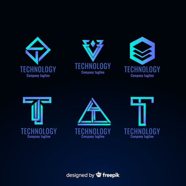 Gradient technologie logo sjabloonverzameling