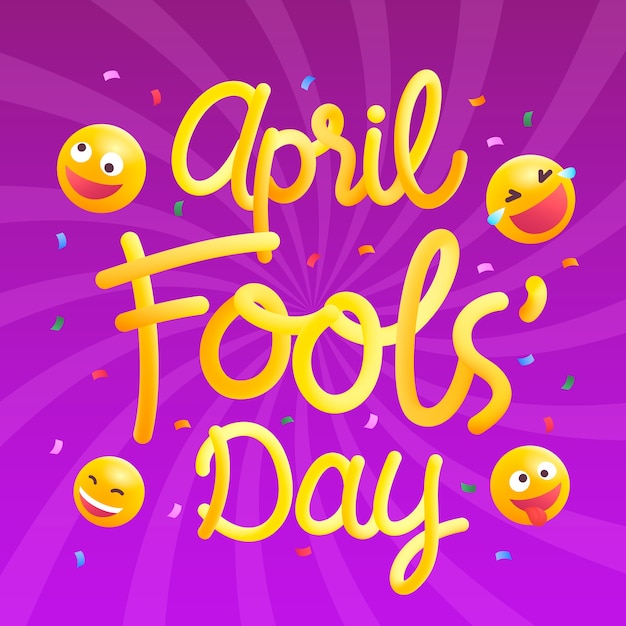 Gratis vector gradiënt tekst illustratie voor april dwaas dag