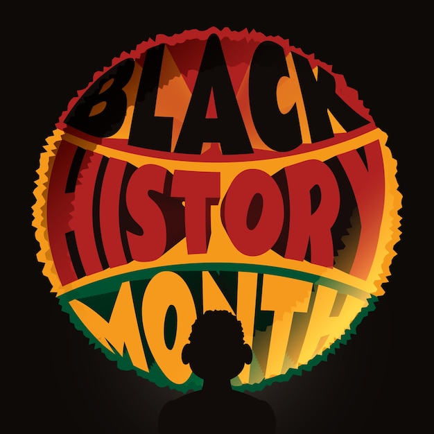 Gratis vector gradiënt tekst illustratie voor zwarte geschiedenis maand viering