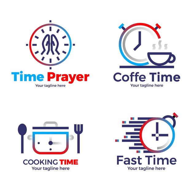Gradient tijd logo-collectie