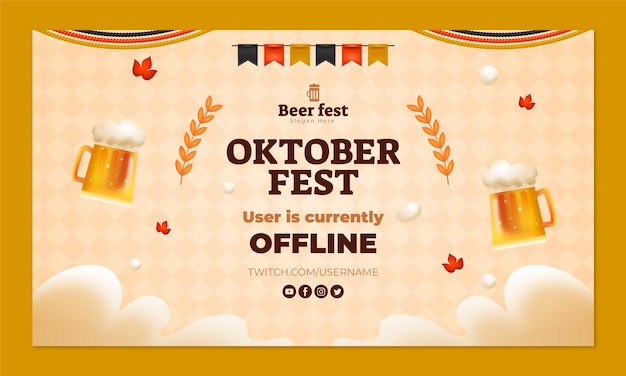 Gradiënt twitch achtergrond voor oktoberfest festival