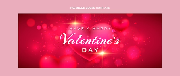 Gradiënt Valentijnsdag social media voorbladsjabloon