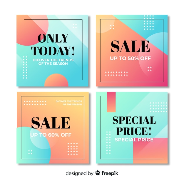 Gratis vector gradient verkoop instagram post collectie