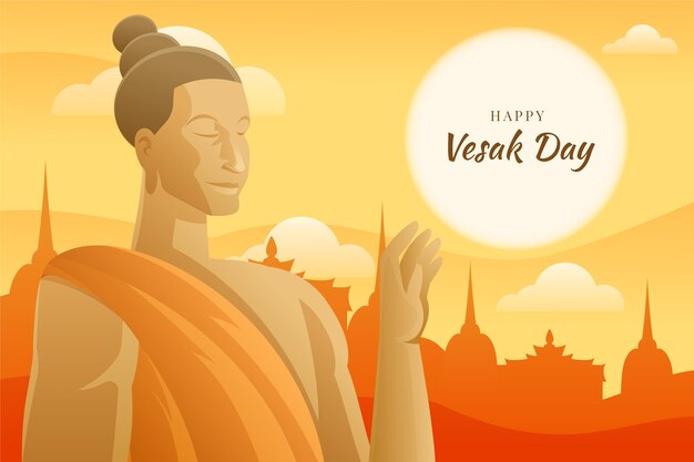 Gradiënt vesak dag illustratie