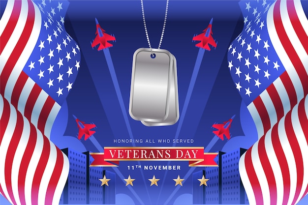 Gratis vector gradiënt veteranen dag achtergrond